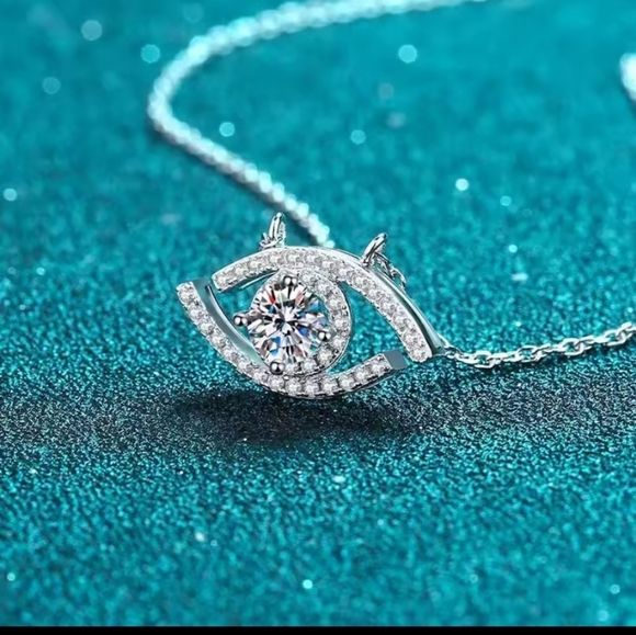 Pure New Devil Eye Moissanite Necklace women - Picture 5 of 13